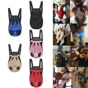 Shulemin Pet Carrier Backpack Adjustable Front Cat Dog Legs Tail Out Chest Travel Bag,Dark Blue