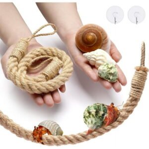 Tutuviw 25.6″ Hermit Crab Climbing Toys Crab Rope Ladder Decor Reptile Hanging Vines ToysTank Accessories Habitat Decor for Hermit Crab Tree Frogs,Crested Gecko Lizards Geckos Snakes