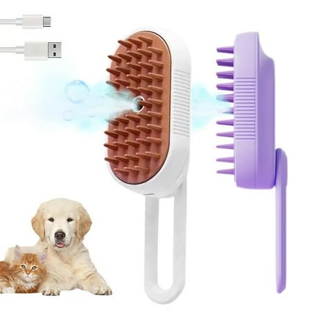 Cat Steam Brush – Spritz Defur Comb for Cats, 2024 Upgrade 3 in 1 Pet Steam Brush for Massaging and Cleaning Shedding Pets, Steam Brush for Cats for Long Short Haired Dogs Cats Grooming Tool