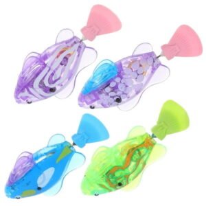 4 Pcs Swimming Electric Fish Modeling Toy Cat Robot Robotic
