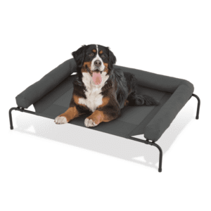 MoNiBloom Extra Large Elevated Bolster Dog Bed, 55″ Indoor/Outdoor Pet Cot for Pets up to 120lbs, Dark Gray