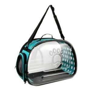 oshhnii Collapsible Soft Sided Pet Carriers Transparent Cat Carrier Portable Cat Carried Blue S