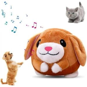 HeaCare Active Moving Pet Plush Toy, 2024 New Interactive Dog Toys Talking Squeaky Moving Ball Toy, Washable Cartoon Pig Plush Sound Electronic Dog Toy, Cute Shake Bounce Toys for Dog Cats