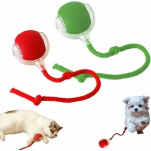 Celery Pets Cat Toy Ball, Celery Pets, Speedy Tail 2.0, Smart Interactive Cat Toy Ball, Cat Toy Speedy Tail 2.0, Automatic Interactive Dog Toy Moving Ball (Red+Green)