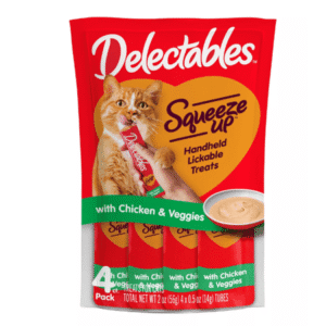 Hartz Delectables Lickable Treats™ Squeeze Up™ Cat Treat – Chicken & Veggies, 4ct