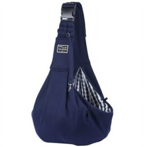 Dog Sling Carrier, Puppy Sling Carrier with Adjustable Strap, Front Pocket & Safety Belt Dog Carring Carrier for Small Dogs, and Cats Holder for Traveling, Outdoor – navy blue