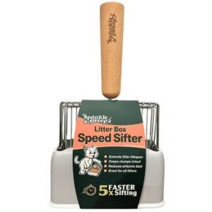 Sprinkle & Sweep Speed Sifter – Stainless Steel Cat Litter Scoop for Sifting Litter Box Cleaning