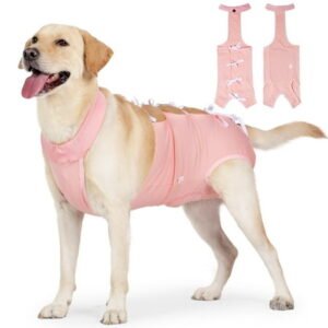 Harikaji Dog Recovery Suit,Dog Belly Protect Cover Vest, Female Male Dog Onesie for Spay Neuter,Anti Licking Dog Surgery Recovery Suit for Small Medium Large Dogs Pink XL