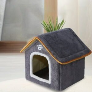 Small Dog Houses Soft Indoor Enclosed Tent Huts Warm Cave Dog Kennel House Type Winter Warm Small Dog Teddy Four Seasons Universal Removable and Washable Dog House Cat Nest Bed Pet Supplies