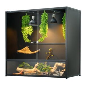 ToxiRium Reptile Tank 230 Gallon, 48″x24″x46″ Large Reptile Enclosure for Bearded Dragon and Ball Python, Extra Tall Snake Terrarium with Front Opening Tempered Glass Door, Combination Lock