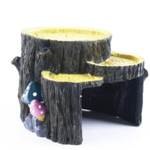 LHX Reptile Hideout Cave Reptile Shelter Tortoise Hiding Cave with Basking Platform