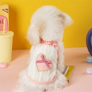 Bowknot Princess Puppy Dog Vest Skirt Summer Pet Dress Dog Cute Sundress Apparel for Puppy Cat Pet,Pink M