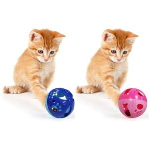 Pets First Large Size Cat Ball with Bell Toy for Cats Kittens and Other Animals – Large Size for Extra Fun, Rings As It Moves – Blue
