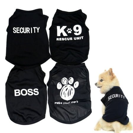 4 Pack Dog Clothes for Small Dogs, Summer Pet Shirts Clothes Vest for Puppy Boy Girl, Black, XS