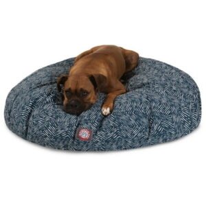 Majestic Pet | South West Round Pet Bed for Dogs, Removable Cover, Navy Blue, Large