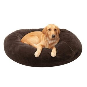 FurHaven Pet Products Round Plush Ball Dog Bed – Espresso, Extra Large – 45″