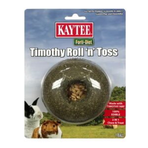 Kaytee Forti-Diet Timothy Hay Roll ‘N’ Toss Small Animal Chew Treat & Toy
