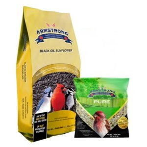Armstrong Wild Bird Food Combo Pack – Black Oil Sunflower Bird Seed, 25lbs and Royal Jubilee Pure Blend, 5lbs (Pack of 2)