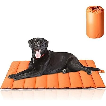 XTEILC Outdoor Dog Bed, Waterproof, Washable, Large Size, Durable, Water Resistant, Portable and Camping Travel Pet Mat(Orange)