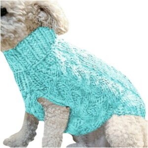 Vikakiooze Dog Sweater Warm PetSweaters, PetDog Clothes Knitwear Soft Thickening Puppy Shirt, Winter Pets Apparel Coats Cold Weather Doggy Jacket Solid Clothing Fot Dogs