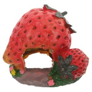 Reptile Hiding Hole Hides And Caves Snake Habitat Strawberry Accessories Fish Bowl Decorations Fishtank Resin Red