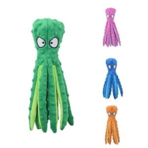 Walbest Dog Squeaky Toys Octopus Shape – Cute Soft Crinkle Plush Dog Toy for Puppy Teething, Durable Interactive Dog Chew Toy for Small to Medium Dogs Training and Reduce Boredom
