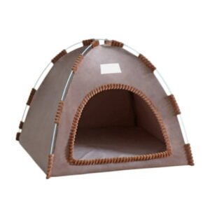 Brown Brown Pet Tent Shelter With Removable Cushion Waterproof Floor Indoor Outdoor Cat Dog House Portable Design For Small Animals #BUzlU