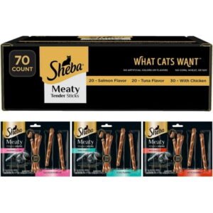 Meaty Tender Sticks Soft Cat Treats with Chicken, Tuna Flavor, and Salmon Flavor