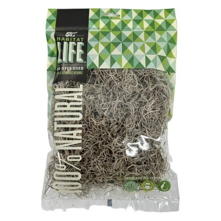 Quality Growers The Habitat Life – Natural Spanish Moss for Terrariums – Humidity Control, Breathable Bedding for Reptiles and Amphibians, 100% Dye-Free, Natural & Safe, (Small)