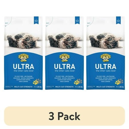 (3 pack) Dr. Elsey’s Ultra Natural Clumping Clay Cat Litter, Unscented, 35 lb Bag