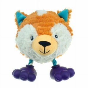 Dog Toys Footies Funny Plush Ball Characters With Feet Choose Character 5.5″ (Fox)