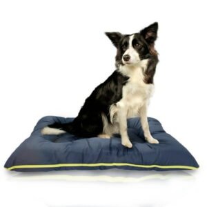 Precious Tails Co-Pilot Waterproof Dog Bed, Navy, Medium, 35″L x 23″W x 5.25″H