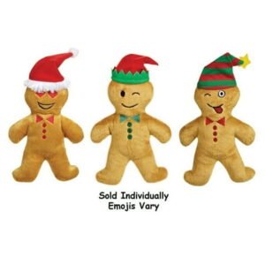 1pc Gingerbread Man Cookie Dog Toy Holiday Soft Clove Scented Assorted Emojis 7″