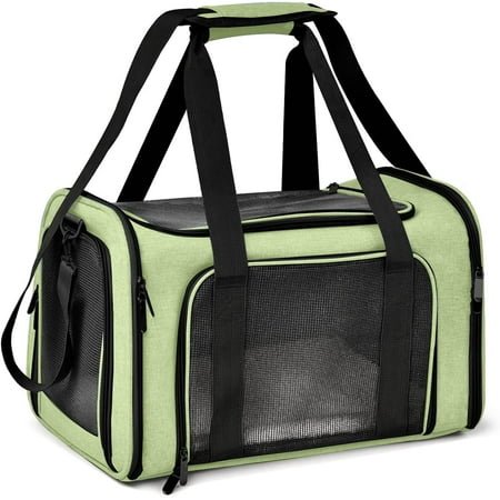 Pet Carrier for Small Medium Cats Dogs Puppies up to 15 Lbs, Airline Approved Small Dog Carrier Soft Sided, Collapsible Travel Puppy Carrier – Green