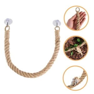 Trianu Hermit Crab Climbing Toys, Hermit Crab Rope Ladder, Hermit Crab Climbing Toys, Reptile Tank Terrarium Accessories, Habitat Decor for Hermit Crab Tree Frogs (21.6in/55cm)