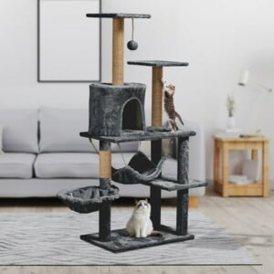 ZephyPaws 52 inch Cat Tree Multi Level Play Tower Condo with Cat Scratching Post ,Gray