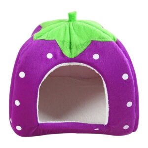 CHGBMOK Winter Indoor Cat House Cute Strawberry Tent Fold Yurt Padded Pet Dog Gate