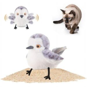 potaroma flapping bird cat toy, lifelike bird chirp tweet, touch-activated kitten toy rechargeable, interactive cat exercise toys