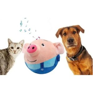 Active Moving Pet Plush Toy – Washable Cartoon Plush Sound Electronic Talking Moving Dog Ball Toy, Shake Bounce Boredom Toys for Pets, Cats, Small Medium Dogs