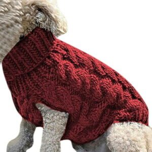 Vikakiooze Dog Sweater Warm PetSweaters, PetDog Clothes Knitwear Soft Thickening Puppy Shirt, Winter Pets Apparel Coats Cold Weather Doggy Jacket Solid Clothing Fot Dogs