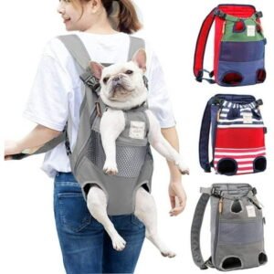 Adjustable Pet Front Backpack Cat Dog Carrier Backpack Safety Travel Bag, Legs Out, Easy-Fit for Traveling Hiking Camping