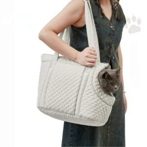 Sokhug Expandable Dog Carrier Purse Cat Soft-Sided Carriers Bag for Small Puppy Medium Kitten with Pockets Portable Stylish Pet Travel Handbag with Safety Tether Multipurpose Tote Bag