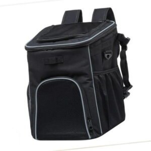 Dog Bike Basket Front Breathable Dog Cat Carrier Backpack for Camping Hiking Black