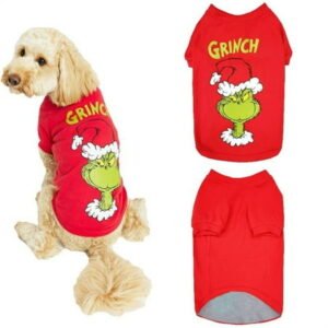 Fun Grinch Costumes Grinch Santa Dog Costume, Halloween Christmas Outfit for Pets Costume Sweatshirt Pet Sweaters Dogs Breeds