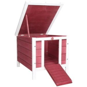 Small Wooden Dog House with Openable & Waterproof Roof