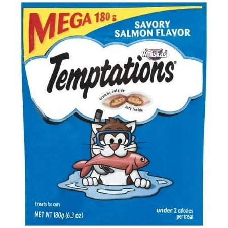 Temptations Cat Treats Savory Salmon Flavor 6.3 oz (Pack of 4)