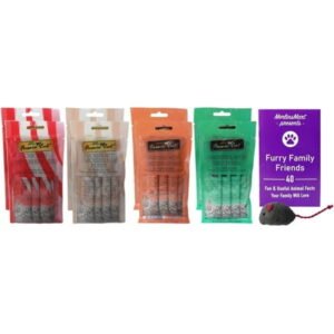 Fussie Cat Premium Puree 4 Flavor Variety, (2) Each + MerlinsMart Zine | Catnip Toy