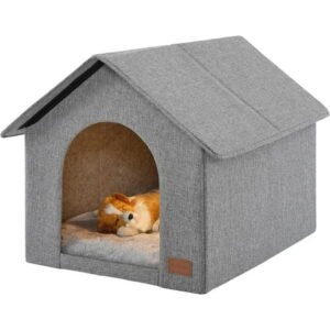 Dog House Indoor,Inside Dog House with Washable Plush Cushion,Pet Dog House Bed for Large Dog,Indoor Cat House & Condos for Large Cats and Dog Weight Within 44 Pounds,Large Size