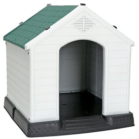 ZeloraGildan 28″/32″H Dog House Pet Shelter Waterproof Plastic Dog house w/Air Vents Outdoor