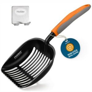 Pawbee Cat Litter Scooper, Litter Box Scoop, 13.5 Long Handle, 2 Deep Shovel with Stainless Steel Hook